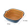 Small Kitchen Double Drain Basket Bowl Washing Storage Basket Strainers Bowls Drainer Vegetable Cleaning Tool