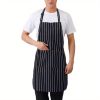 1pc Black Apron, Unisex Adjustable Bib Apron With 2 Pockets, Cooking Kitchen Apron For Women Men, Kitchen BBQ Apron