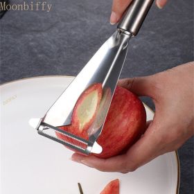 Multifunctional Apple Triangle Push Knife Potato Stainless Steel Fancy Fruit Knife Creative Carving Restaurant Plate Peeling Kni