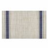 6 Pcs Japanese Style Placemats for Dining Table Woven PVC Non-Slip Kitchen Table Mats Wipe Clean 17.7x11.8 inch, Blue