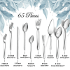 Mirdinner 65 Pcs Silverware Set with Serving Set for 12, Stainless Steel Flatware Cutlery Set Contains 5 Pcs Serving Set, for Home