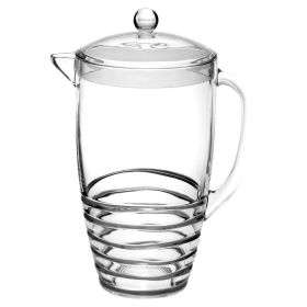 2.5 Quarts Water Pitcher with Lid, Swirl Unbreakable Plastic Pitcher, Drink Pitcher, Juice Pitcher with Spout BPA Free (Color: as Pic)