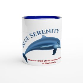 Ceramic Mug with Color Inside Blue Serenity Design By HadiArts (Color: 48+ Mug Set)