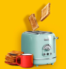 2 slice toaster SUS304 food grade 6 browning level stylish high lift bar 3 functions-thaw / reheat / cancel 1.5 inch super wide slot mint green