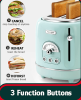 2 slice toaster SUS304 food grade 6 browning level stylish high lift bar 3 functions-thaw / reheat / cancel 1.5 inch super wide slot mint green